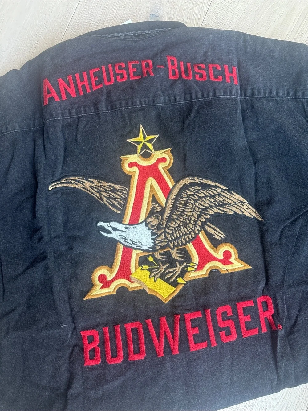 Budweiser Black Embroidered shacket